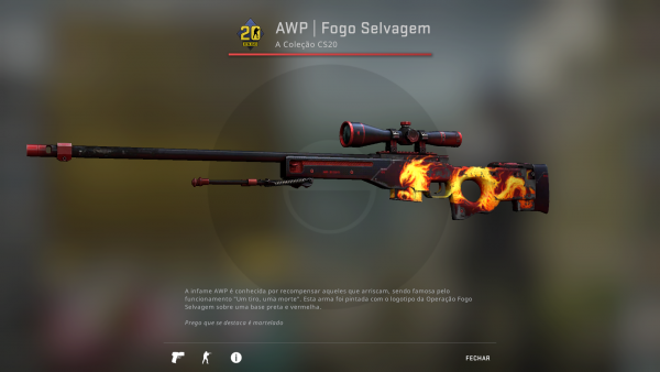 AWP  FOGO SELVAGEM WW 0.43 - ACESKINS - Skins baratas de CS GO